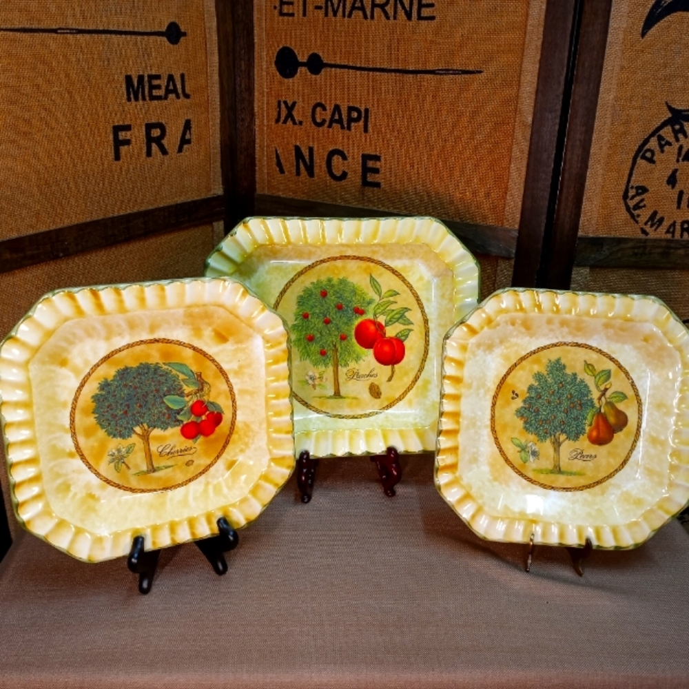 Ceramica Due Torri Fruit Tree, 3 Piece Set, Made in Italy